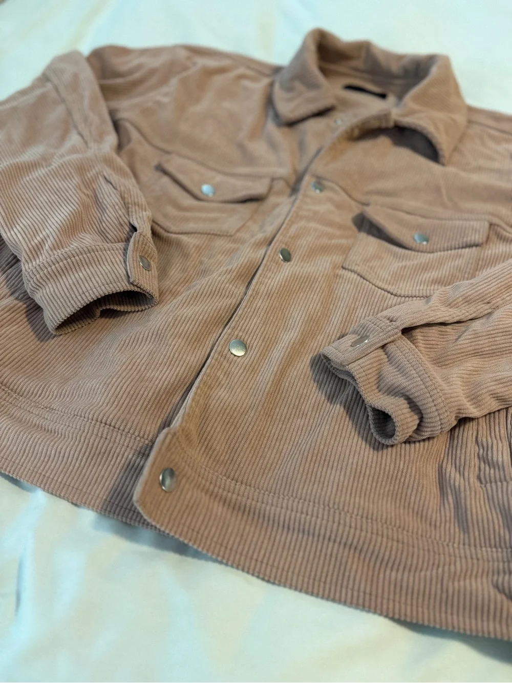 Richie le Collection Men’s Button Down Jacket Size Large Salmon Pink Cotton